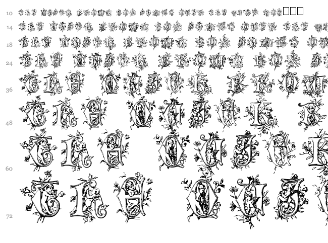 Cherubim Initials font waterfall