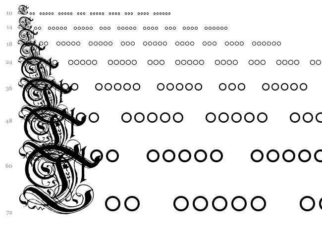 Hentzau Initials font waterfall