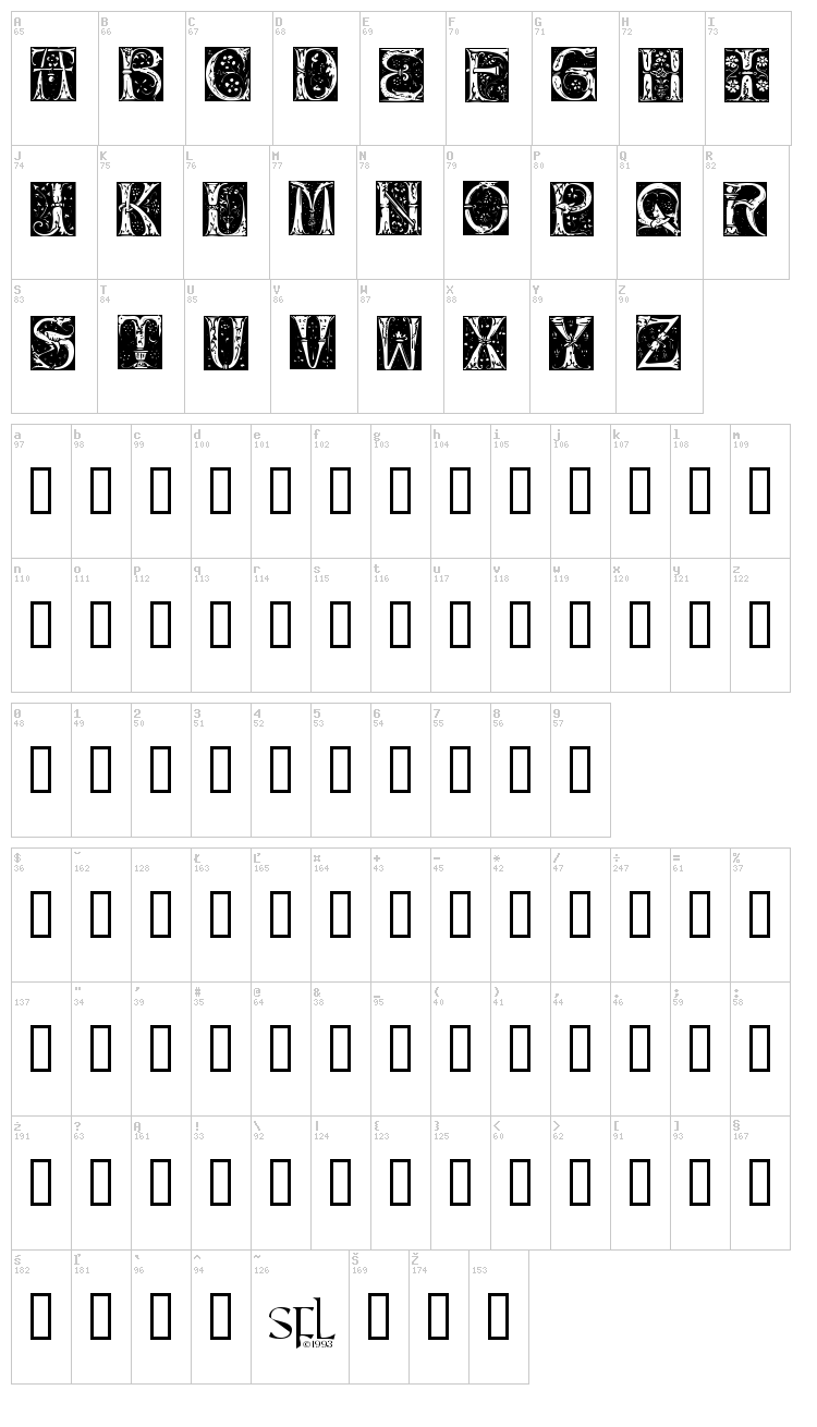 Jugend font map