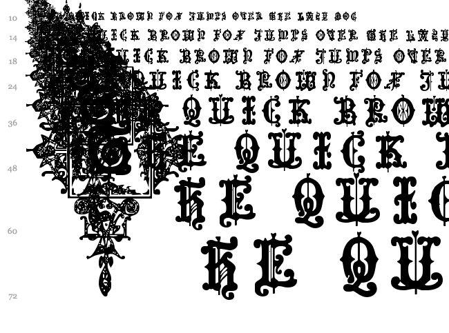 Medieval Sorcerer Ornamental font waterfall