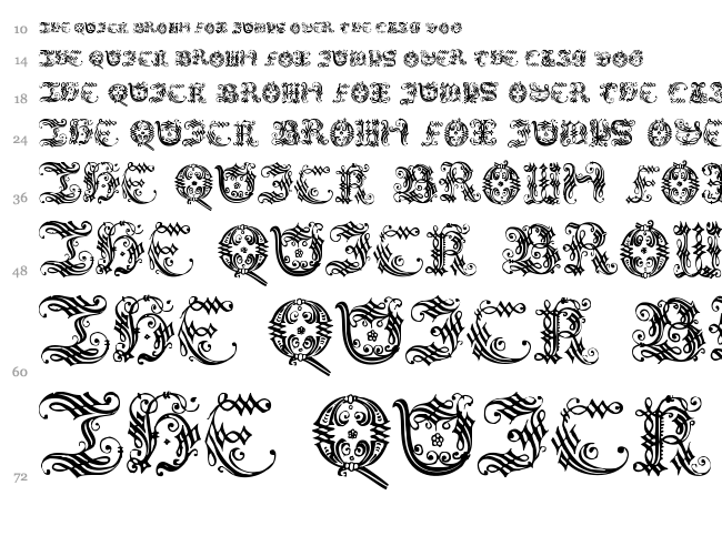 Ornamental Initial font waterfall