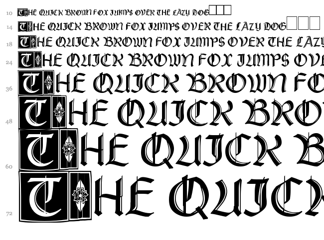 Rustick Capitals font waterfall