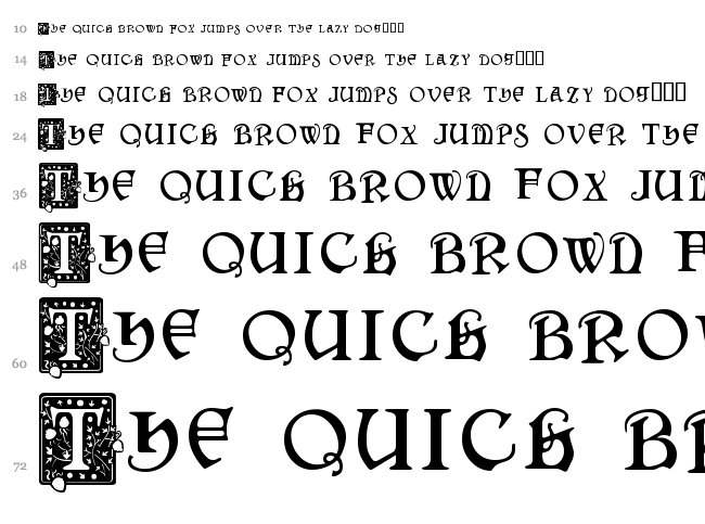 Square Caps font waterfall