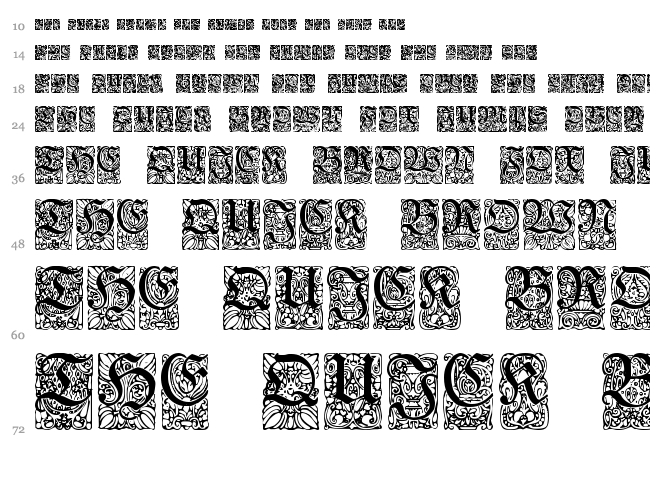 Unger-Fraktur Zierbuchstaben font waterfall