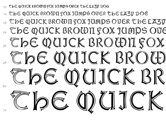Weiss Gotnitials font waterfall