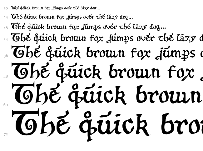 12th c. Fancy Caps font waterfall