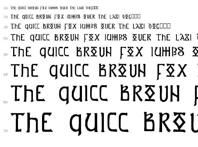 Anglo-Saxon Project font waterfall