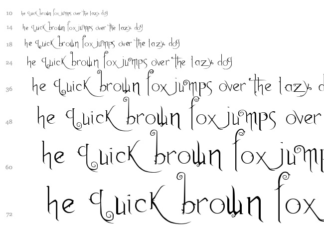 Anywhere but Home font waterfall