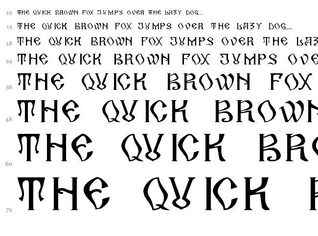 Arhaic Romanesc font waterfall