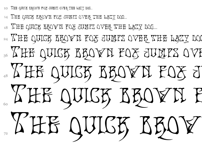 Bad Acid font waterfall