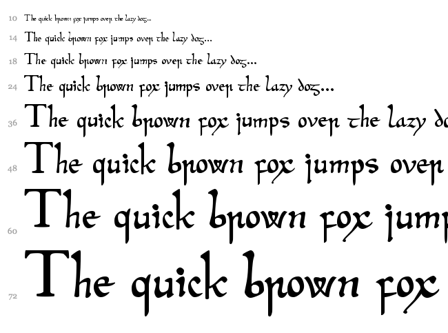 Beowulf Modern font waterfall