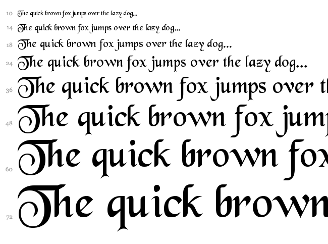 Black Chancery font waterfall