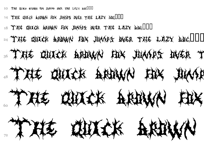 Dementia font waterfall