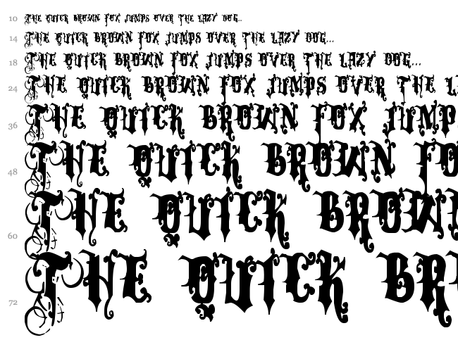 Dominatrix font waterfall