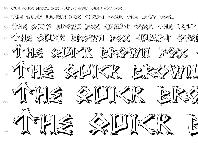 Dragon Order font waterfall