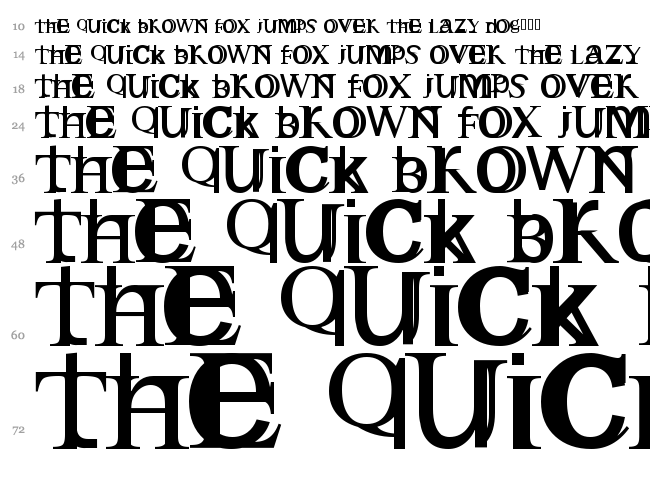 English Gothic font waterfall