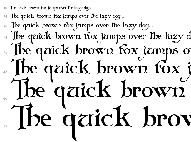 Folkard font waterfall