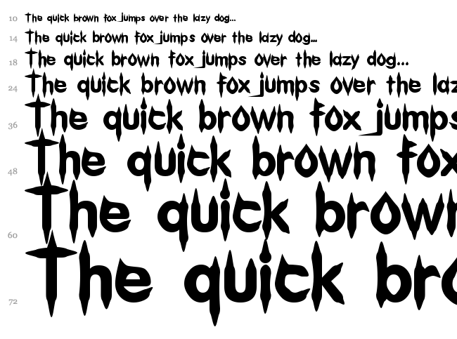Gibberish font waterfall