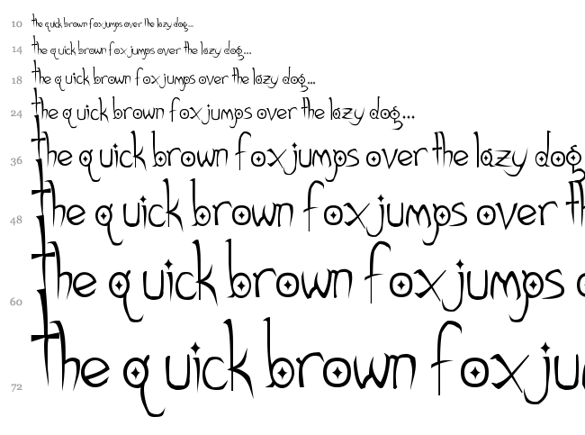 Gothic Hijinx font waterfall