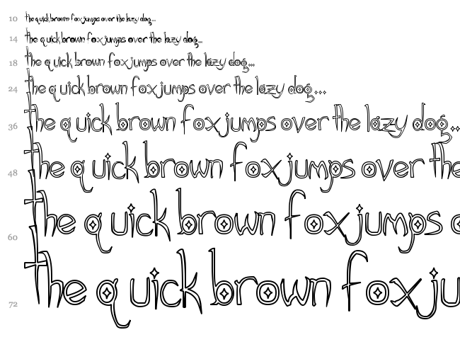 Gothic Hijinx font waterfall