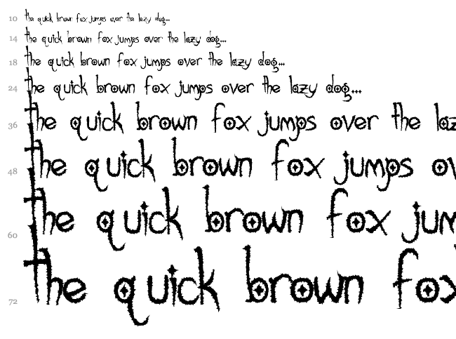Gothic Hijinx font waterfall