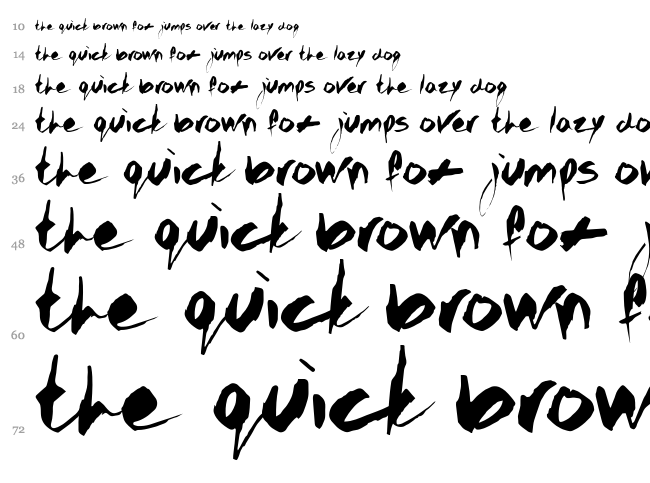 Gothic Scribble font waterfall