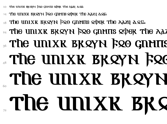 Gotic AOE font waterfall