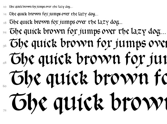 Gotica Bastard font waterfall
