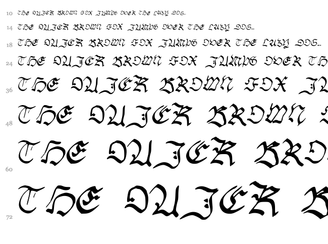 Handwriting Schwabacher font waterfall