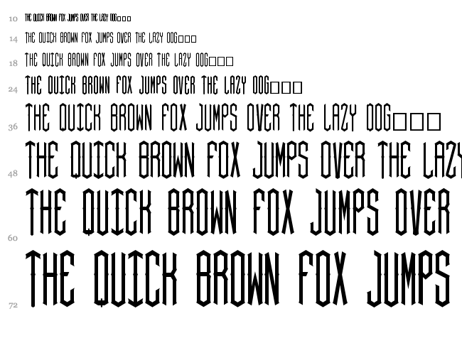 Hex font waterfall