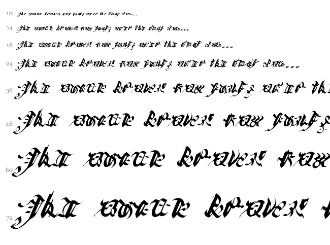 Ivalician Gothic font waterfall