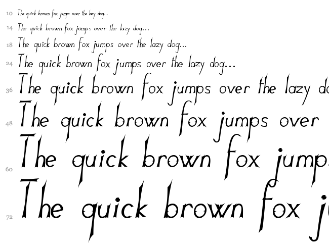 JB Lames font waterfall
