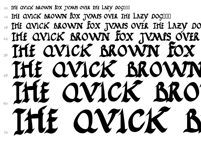 JGJ Roman Rustic font waterfall