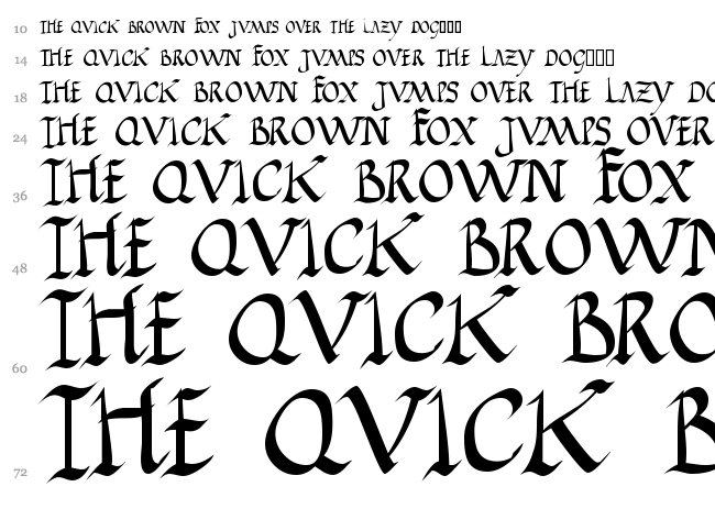 JGJ Roman Rustic font waterfall