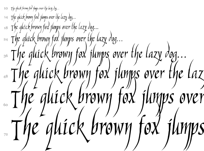 Marigold Wild font waterfall