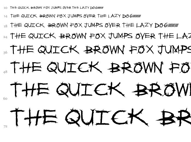 Metal Shred font waterfall