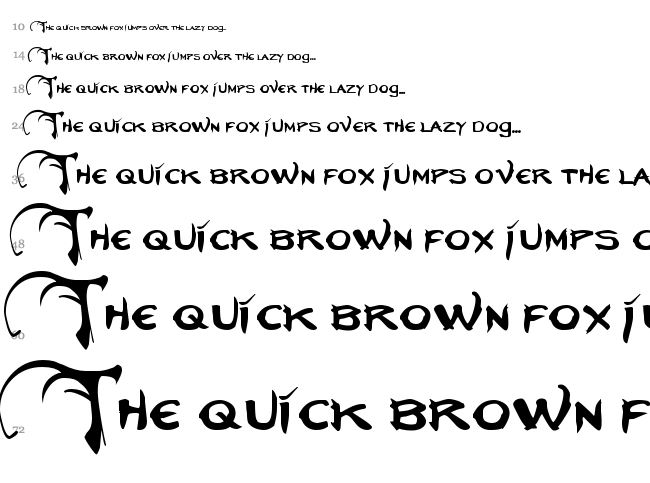 Neverwinter font waterfall