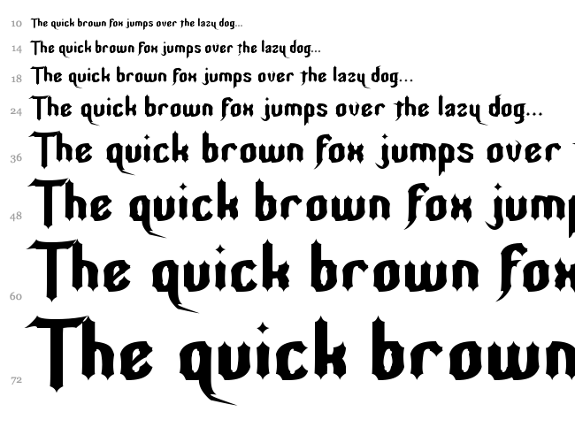 Night Warrior font waterfall