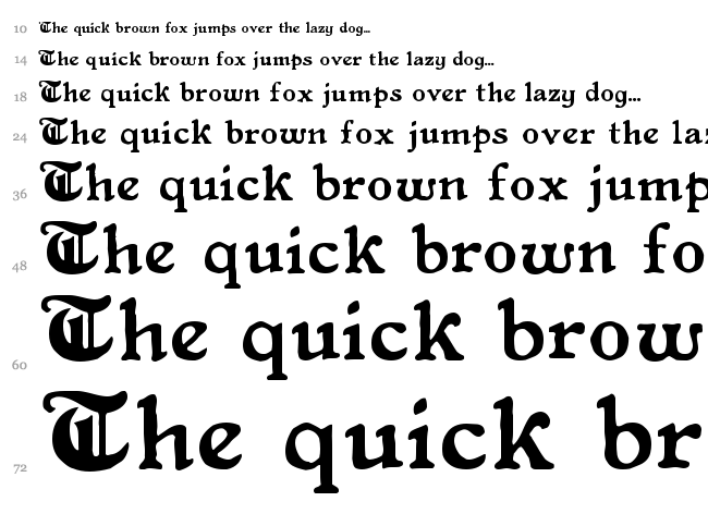 Primitive font waterfall