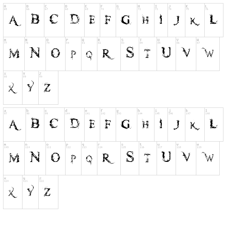 Scorchflash font map