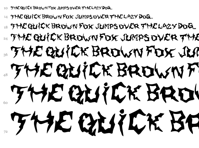 Shaman font waterfall