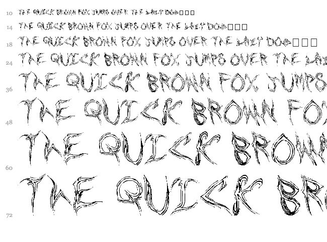 Shards font waterfall
