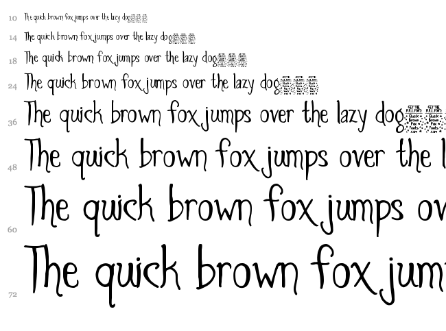 Spiders and Sparrows font waterfall