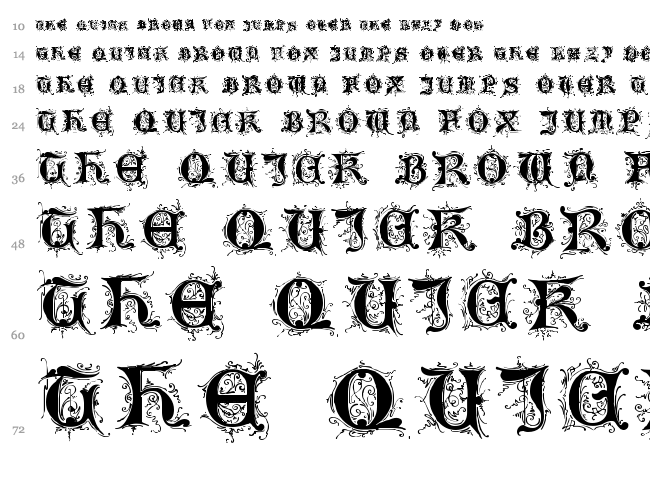 Tosca font waterfall