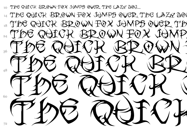 Tribal font waterfall
