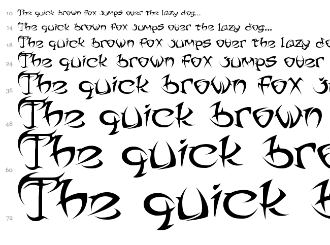 Tribal font waterfall