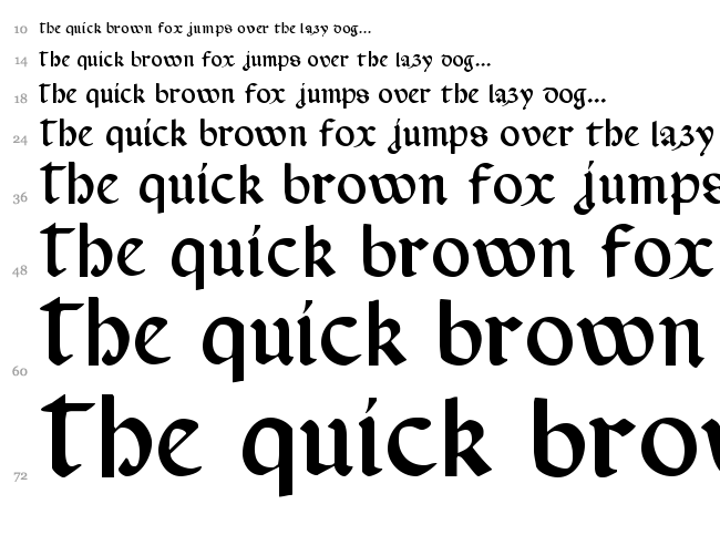 Valerius font waterfall