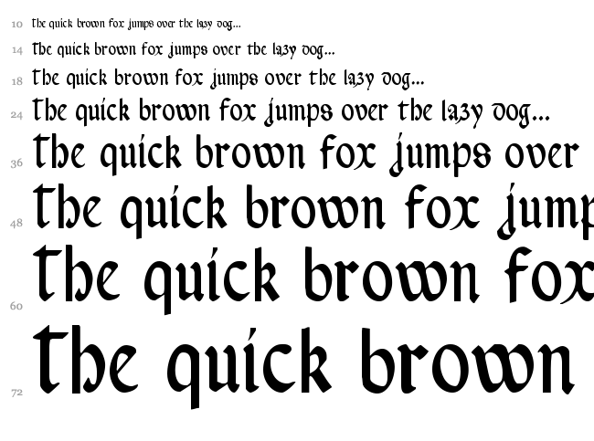 Valerius font waterfall