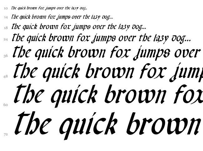 Valerius font waterfall