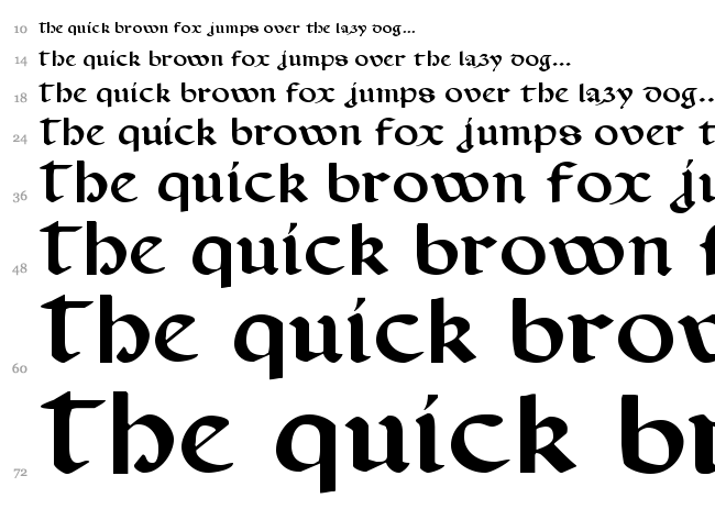 Valerius font waterfall